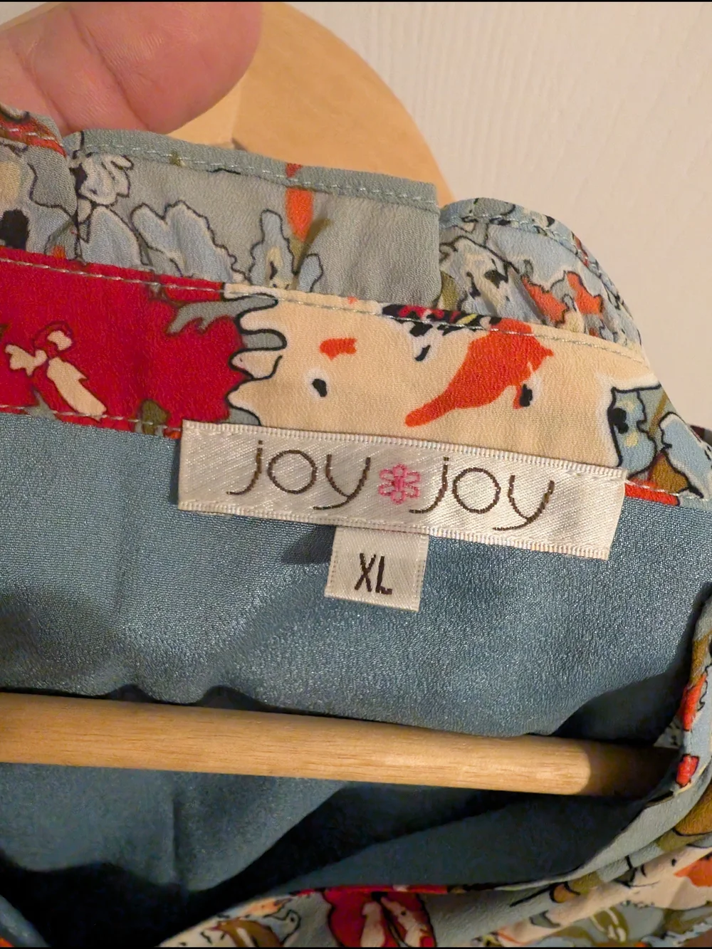 Joy Joy Light Blue Floral Scoop Neck Blouse - Picture 3 of 3